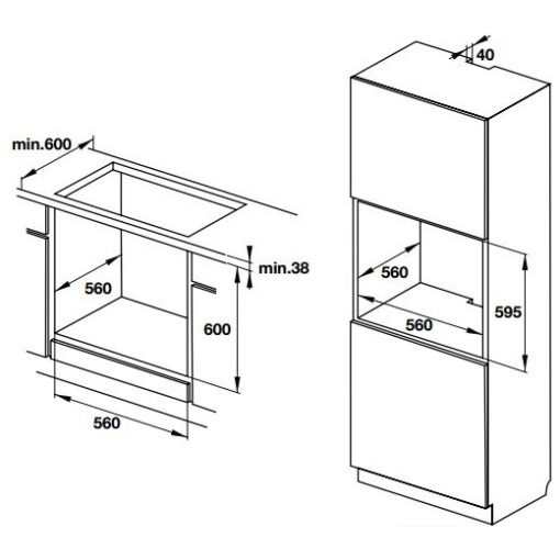 Lò nướng âm tủ Hafele HO-T60D 534.05.561 - Ảnh 2