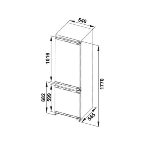 Kích thước tủ lạnh âm HF-BI60X Hafele 534.14.080