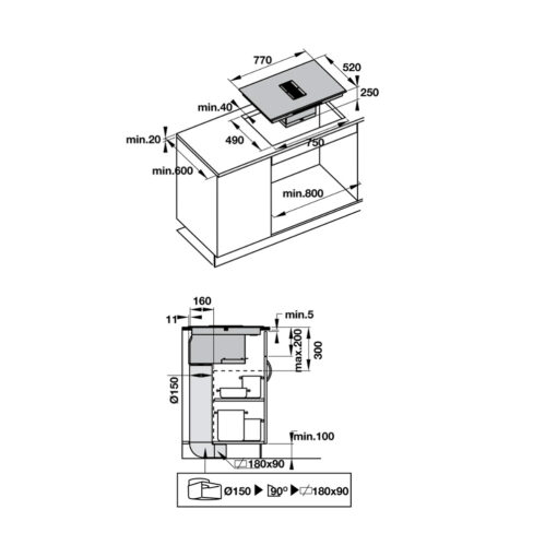 Bếp từ kết hợp hút mùi Hafele HC-IHH77D 536.61.655 - Ảnh 4