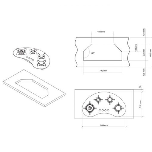 Bếp Ga 4 vùng nấu Dudoff london Gaia 04M2 (G04-M2) - Ảnh 2
