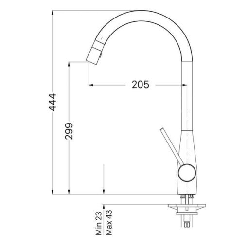Vòi rửa bát Dudoff London Swan 600 - Ảnh 2