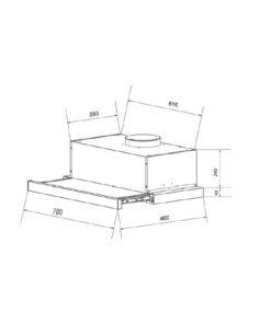 Kích thước máy hút khử mùi âm tủ Eurosun EH-70AF86B