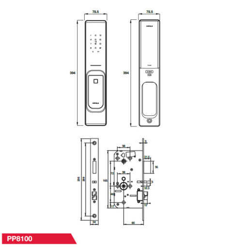 Khóa điện tử Hafele PP8100 912.20.260 - Ảnh 3