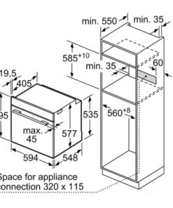 Kích thước lò nướng Bosch HBG633BB1B