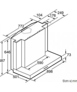 Kích thước máy hút khói Bosch DWB093553