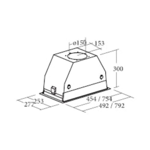 Kích thước máy hút khói khử mùi Cata GC DUAL WH 45