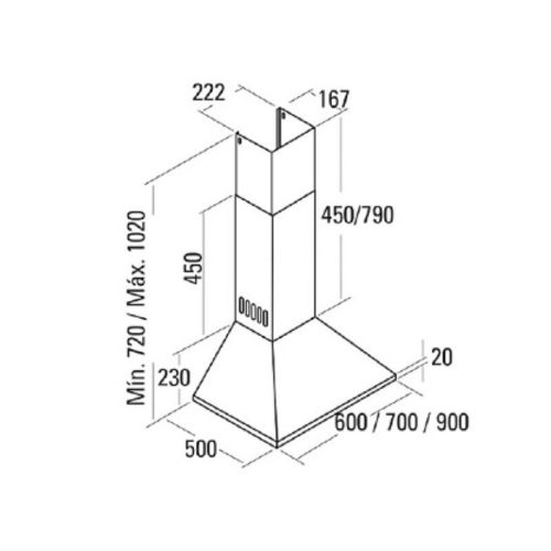 Máy hút khói khử mùi Cata OMEGA 900 7 Kích thước máy hút khói khử mùi Cata OMEGA 900