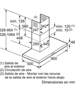 Kích thước máy hút khử mùi Bosch DWB098E51