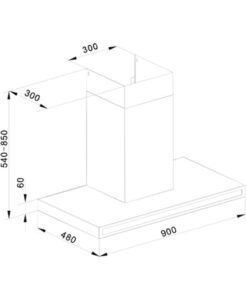 Kích thước máy hút khử mùi Franke FD639S 905 BK/GXS 110.0369.140