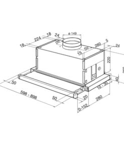 Kích thước máy hút mùi âm tủ Hafele Smeg KSET66VNE2 536.84.882