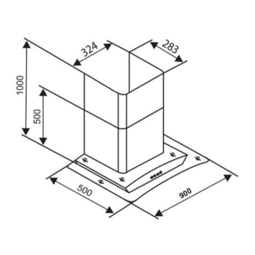 Máy hút mùi Sevilla SV-3388S1/90 7 Kích thước máy hút mùi Sevilla SV-3388S1/90