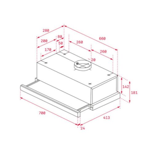 Kích thước máy hút mùi Teka TL 7420S