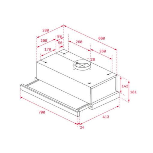 Kích thước máy hút mùi Teka TL 7420S