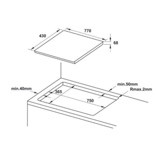 Lắp đặt bếp từ 3 vùng nấu Hafele HC-IF77D 536.61.665