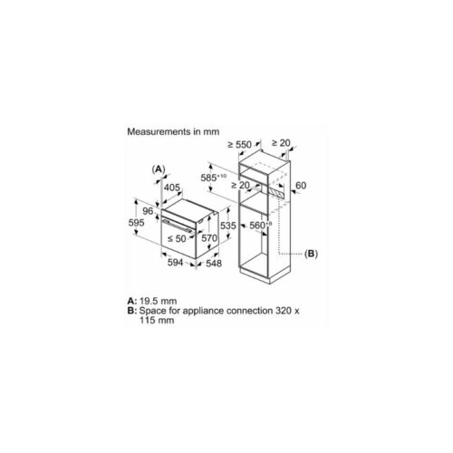 Kích thước của Lò nướng Bosch HBS534BB0B