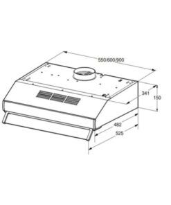Kích thước máy hút mùi Bosch DHU935HB