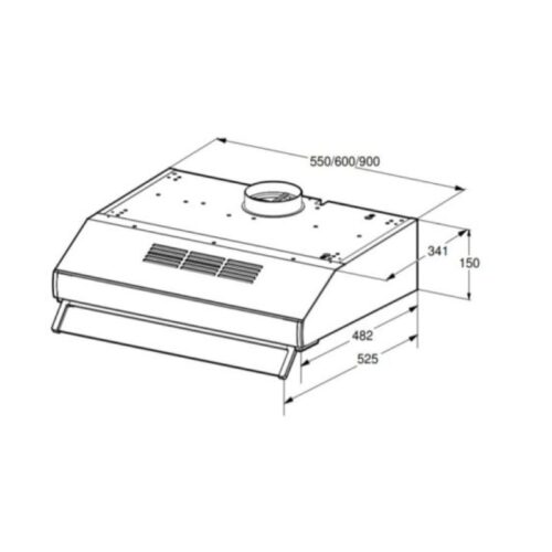 Kích thước máy hút mùi Bosch DHU935HB