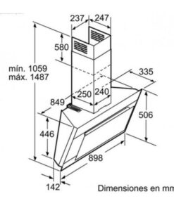 Kích thước máy hút mùi Bosch DWK09M760