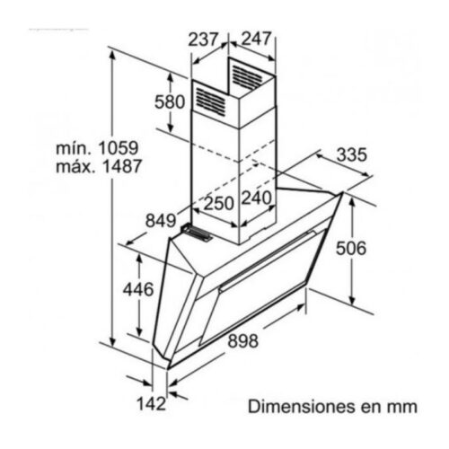 Kích thước máy hút mùi Bosch DWK09M760