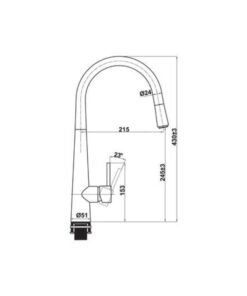 kích thước của vòi rửa bát Hafele HT21-CH1P245 577.55.220