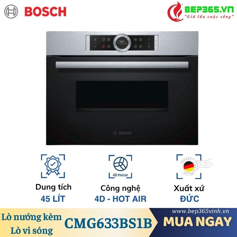 Lò nướng kết hợp vi sóng Bosch CMG633BS1B 3 Lò nướng kết hợp vi sóng Bosch CMG633BS1B