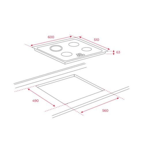 Kích thước bếp điện Teka TT 6315