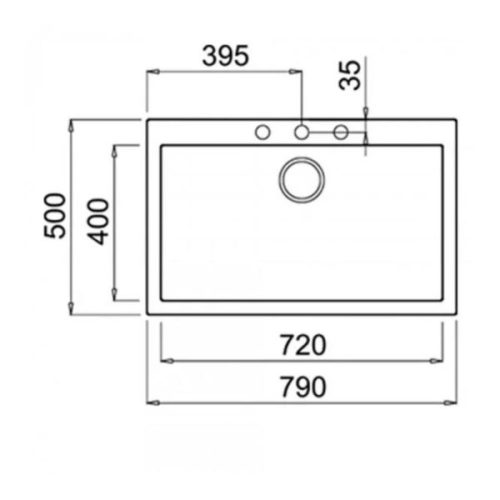 Chậu đá Teka FORSQUARE 72.40 TG 115230000 6 Kích thước của Chậu đá Teka FORSQUARE 72.40 TG
