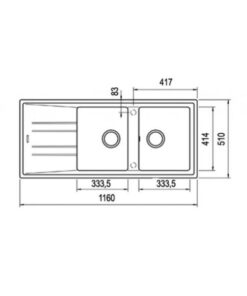 Kích thước của Chậu đá Teka STONE 80 B-TG 2B 1D Grey