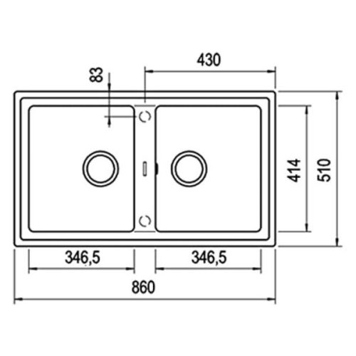 Chậu đá Teka STONE 90 B-TG 2B Black 115260007 5 Kích thước của Chậu đá Teka STONE 90 B-TG 2B Black