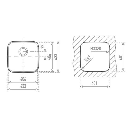 Chậu Teka BE 40.40 10125005 7 Kích thước của Chậu Teka BE 40.40