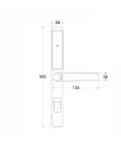 Kích thước của Khóa cửa điện tử Demax SL101 SV - APP WIFI