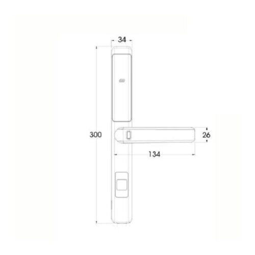 Kích thước của Khóa cửa điện tử Demax SL101 SV - APP WIFI