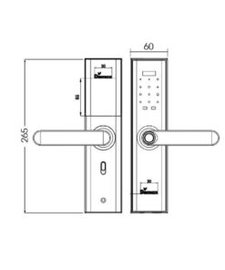 Kích thước của Khóa cửa điện tử Demax SL266 BN