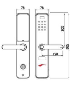Kích thước của Khóa cửa điện tử Demax SL630 DG - APP WIFI