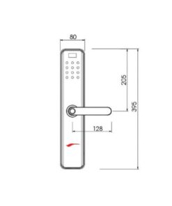Kích thước của Khóa cửa điện tử Demax SL630 GB