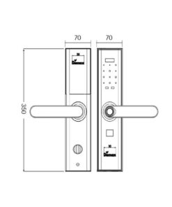 Kích thước của Khóa cửa điện tử Demax SL638 PB - APP WIFI