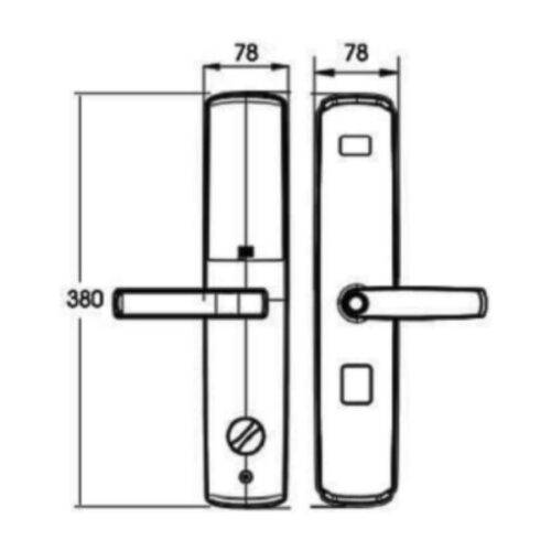 Kích thước của Khóa cửa điện tử Demax SL666 RM - APP WIFI