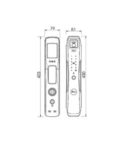 Kích thước của Khóa cửa thông minh nhận diện khuôn mặt FACE ID-3D Demax SL918 PB