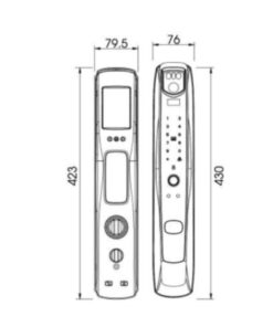 Kích thước của Khóa cửa thông minh nhận diện khuôn mặt FACE ID-3D Demax SL920 PB