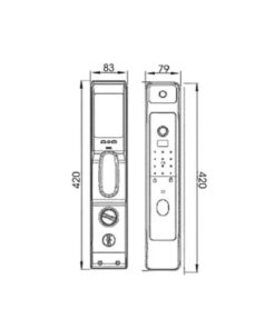 Kích thước của Khóa cửa thông minh nhận diện khuôn mặt FACE ID-3D Demax SL966 BN