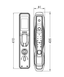 Kích thước của Khóa cửa thông minh nhận diện khuôn mặt FACE ID-3D Demax SL968 CB