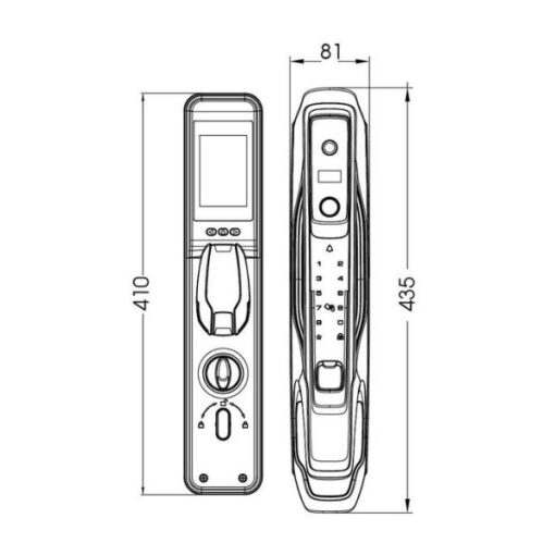 Kích thước của Khóa cửa thông minh nhận diện khuôn mặt FACE ID-3D Demax SL968 CB