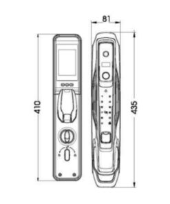 Kích thước của Khóa cửa thông minh nhận diện khuôn mặt FACE ID-3D Demax SL968 GS