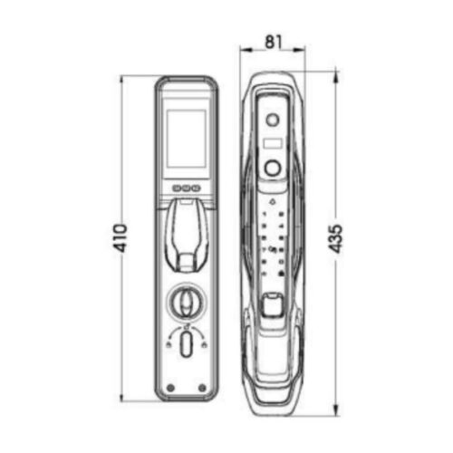 Kích thước của Khóa cửa thông minh nhận diện khuôn mặt FACE ID-3D Demax SL968 GS