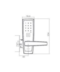 Kích thước của Khóa điện tử thông minh Giovani GSL-116E98CR