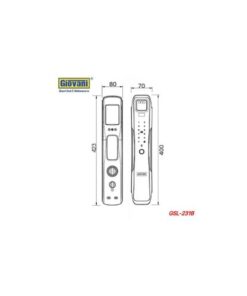 Kích thước của Khóa điện tử thông minh Giovani GSL-231B