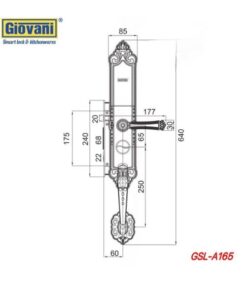 Kích thước của Khóa điện tử thông minh Giovani GSL-A165