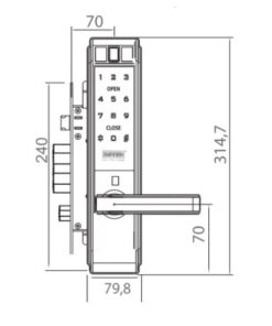 Kích thước của Khóa điện tử thông minh Giovani GSL-K66BS