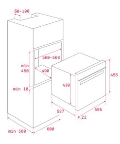 Kích thước của Lò nướng kết hợp vi sóng Teka HLC 844 C BK-SS