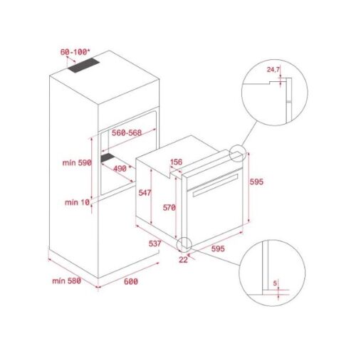 Kích thước của Lò nướng Teka HCB 6525